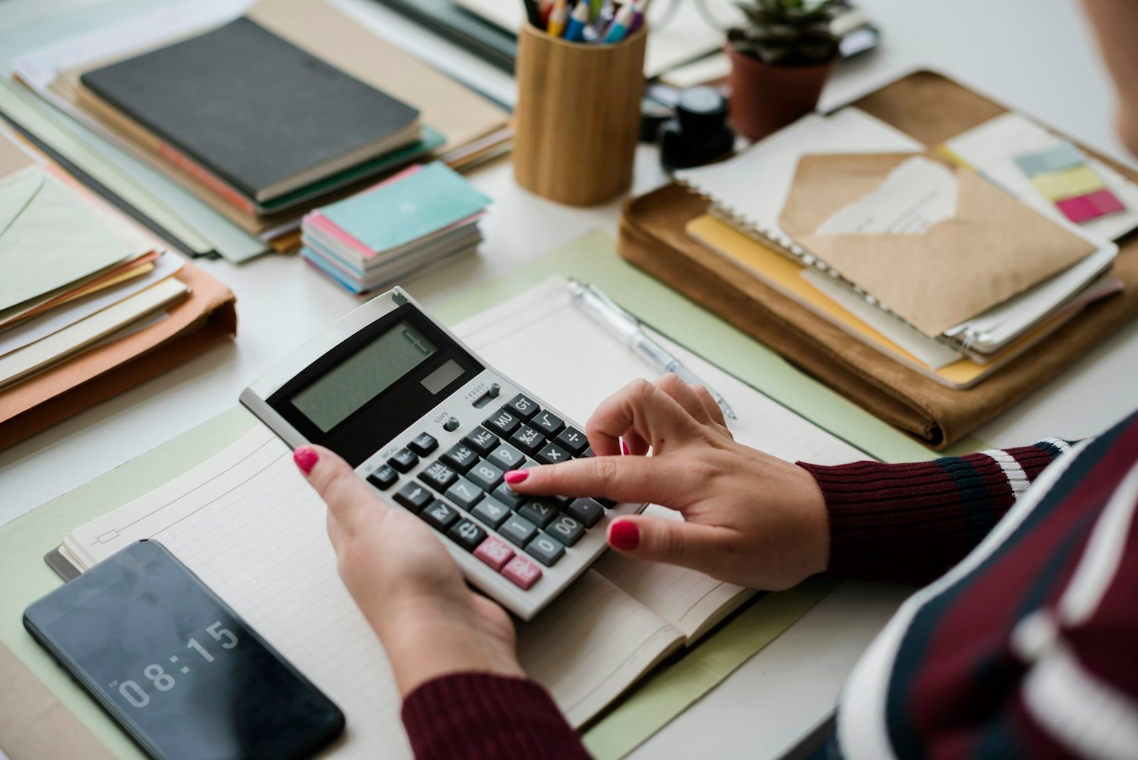 Woman accountant working on the desk